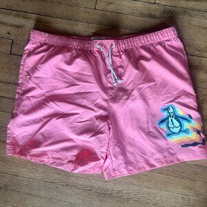 Original Penguin Salmon Pink Confetti Swim Trunk Shorts Size XXL